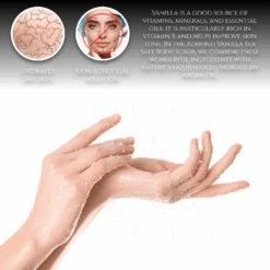 Almond Vanilla Sea Salt Exfoliating Body Scrub With Argan Oil & Vitamin E Booster, 225ml -Creed Cheap Shop PSS001 ProductImages WATERMARK 08