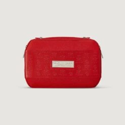 Creed Leather Wash Bag - Red